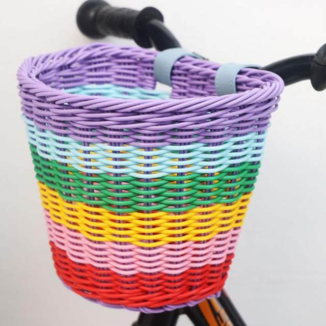 Kids Bike Basket,Cute Cartoon Bunny Front Bike Basket, Front Frame