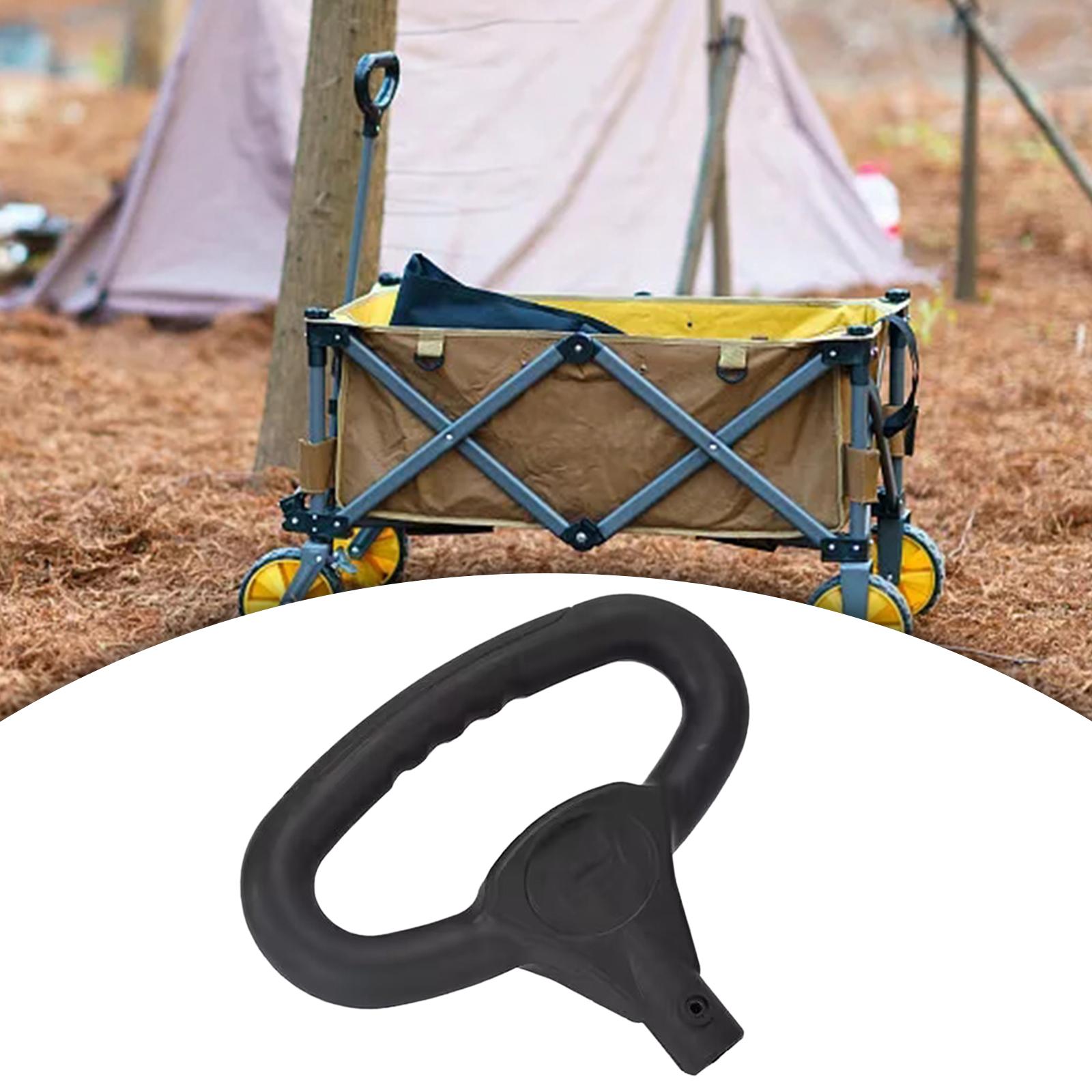 Wagon Cart Push Handle Replacement Accessories Black Portable Comfortable Gripping for Camping Shopping Cart Outdoor Gardening