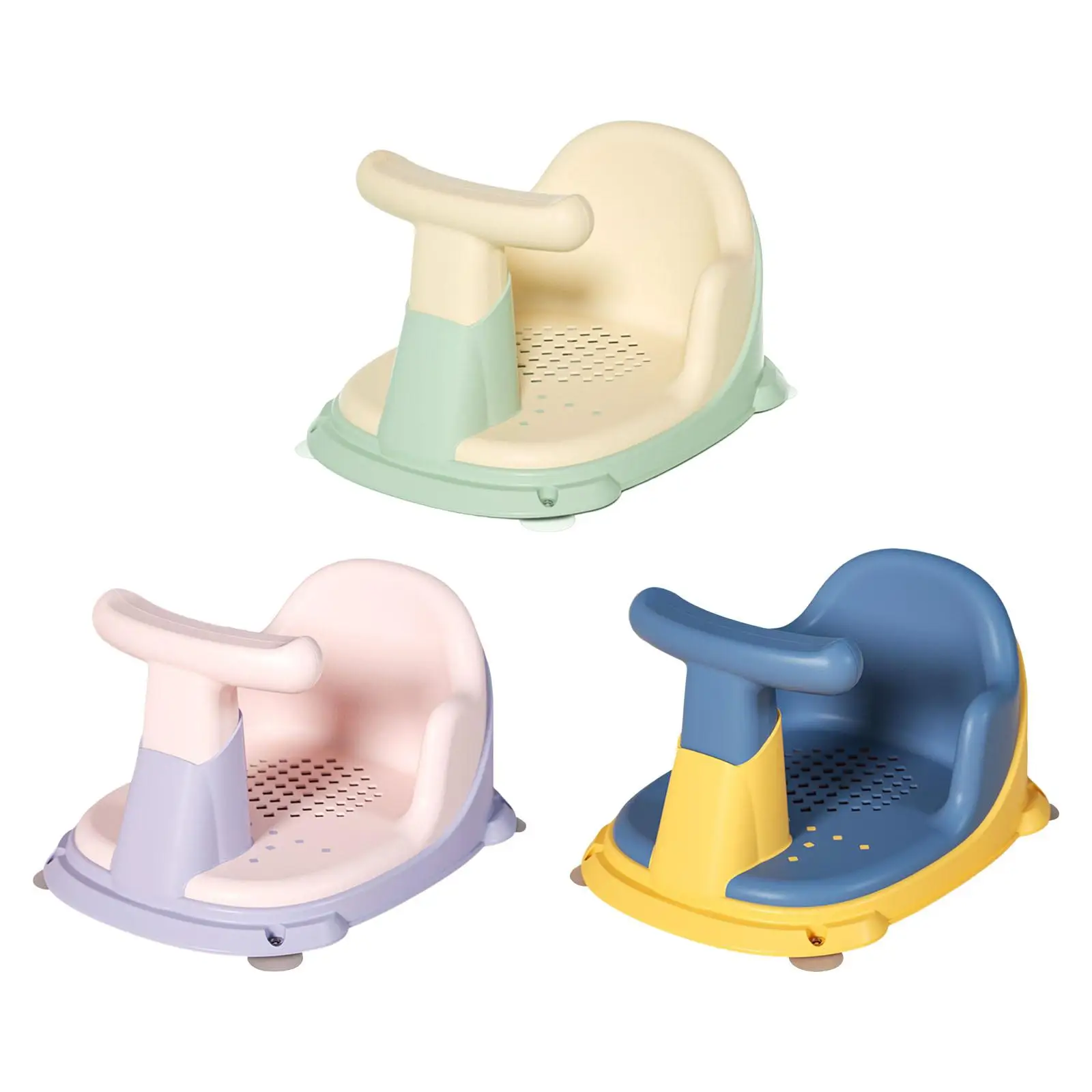 Cute Bath Tub Seat Support Tub Sitting up with Suction Cup Non Slip for Newborn Girls Boys