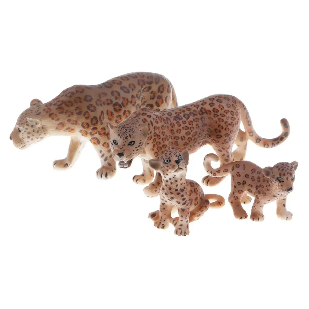 DIY Mini Wild Leopard Model Toy Office Decoration Kids Gift Collectible