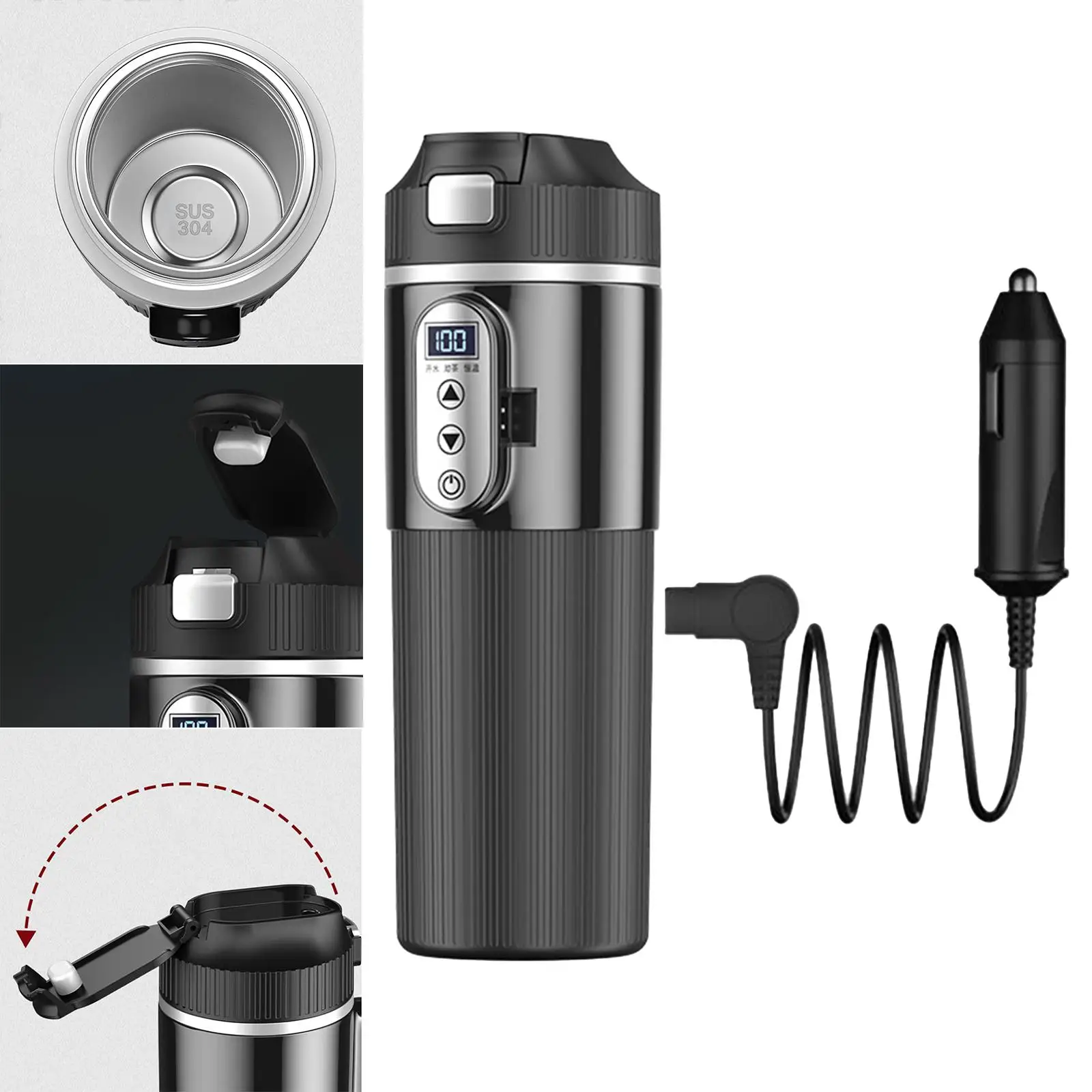 Car Heating Cup Travel Mug for Brewing Coffee Heating Water Cars