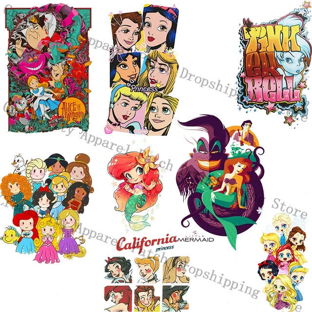 Disney Iron On Transfer Patches The Little Mermaid Princess Cute Heat  Transfer Stickers Clothes Applications Custom Children Diy - Patches -  AliExpress