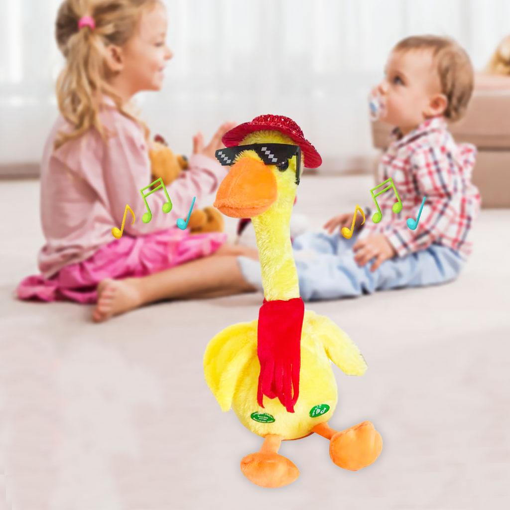 Cute Duck Doll Toy Singing Talk Repeated Record Dance Swinging Neck Repeat Toy Stuffed Doll for Party Favors Home Decor Baby
