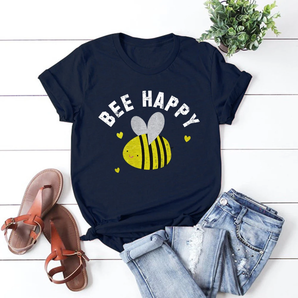 Short-Sleeve Bee Happy Women's T-Shirt