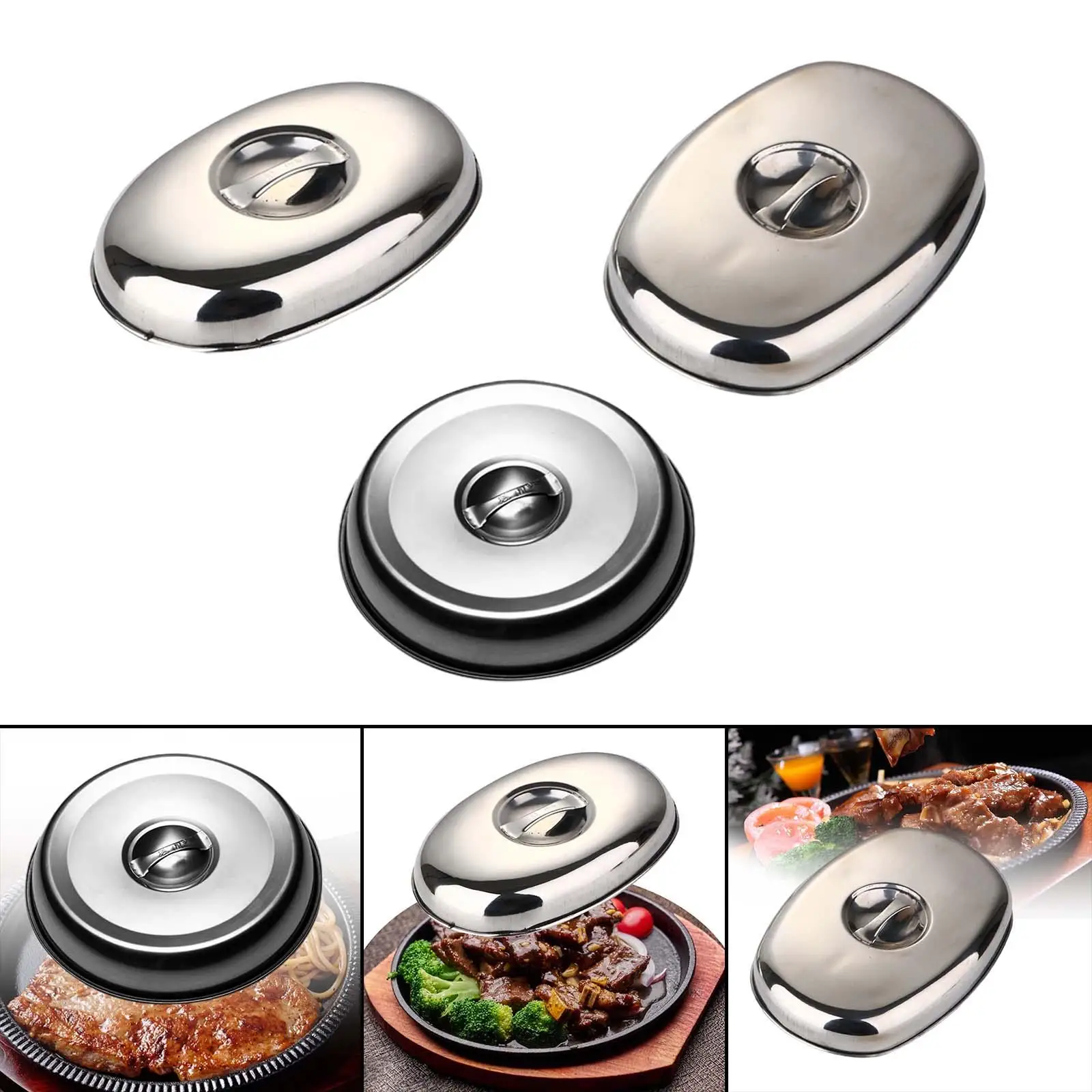 Melting Dome Lid Outdoor BBQ Steak Lid Thicken Dustproof Stainless Dome Cover Cheese Melting Dome for Buffet Kitchen Yard Bbq