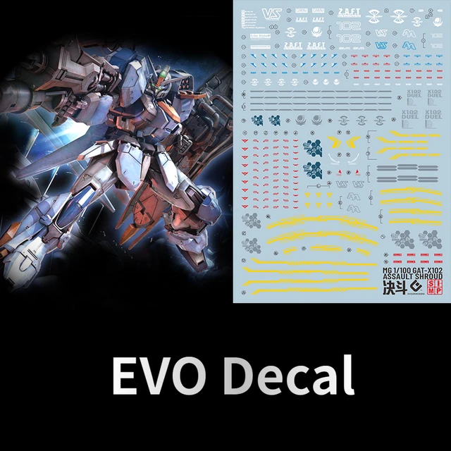 EVO Decal MG-151 for MG 1/100 GAT-X102 Duel Assault Shroud Model Kits  Fluorescent Stickers for Model Hobby DIY Tools Accessories - AliExpress