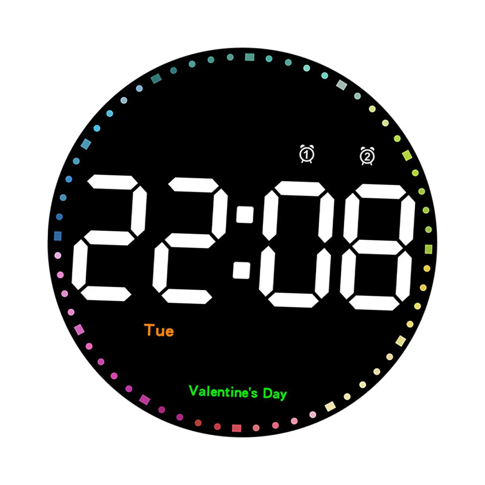 Large Screen LED Wall Clock Display Automatic Brightness Hanging Alarm Clock for Living Room Classroom Elderly Home Decor Adults
