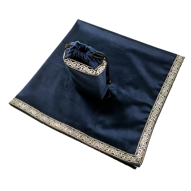 270C Velvet Divination Tablecloth with Tarot Pouch Bag Metaphysical Altar Table Cloth