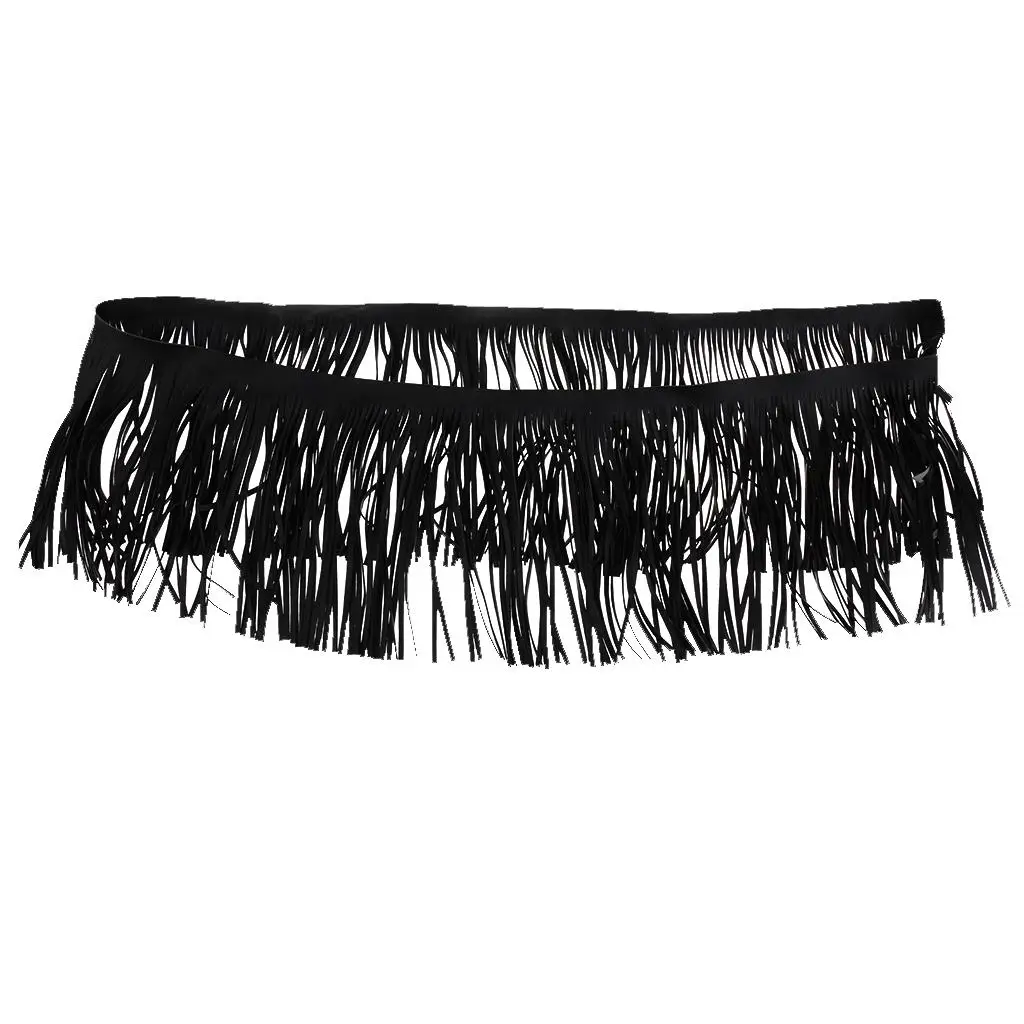 100cm Black Faux Leather Tassel Fringe Lace Diy Lace Fabric Width