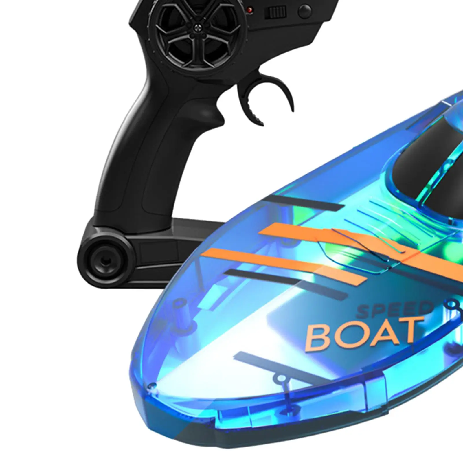 RC Boat with Lights Bathtub Toy Summer Water Toy Electric Toys High Speed Boat for Ponds Boys Girls Pools Outdoor Lakes