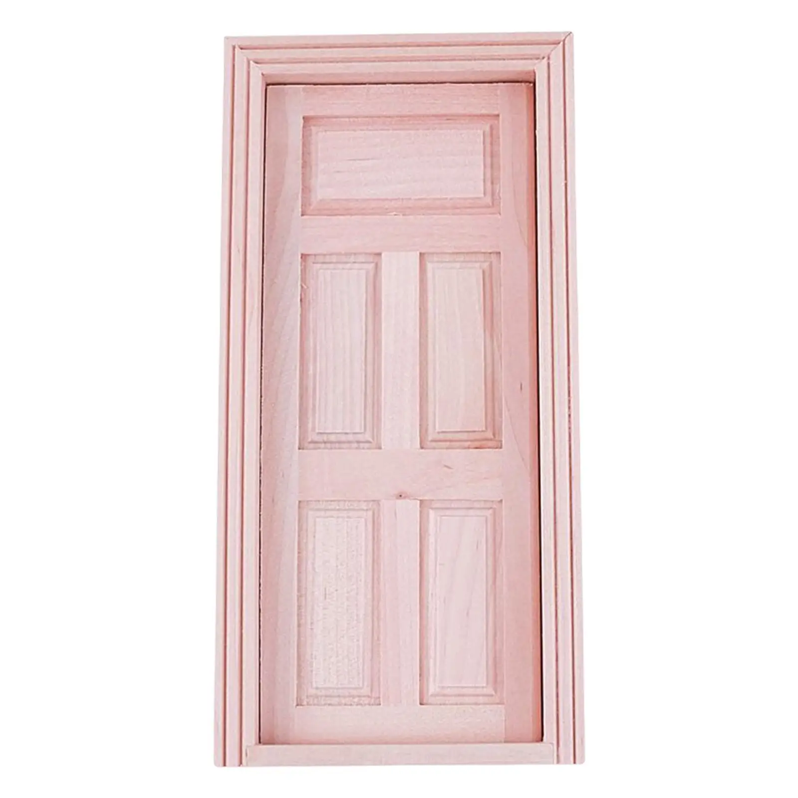 1/12 Wood Dollhouse Miniature Door Unpainted Accessory Room Box Building Kits
