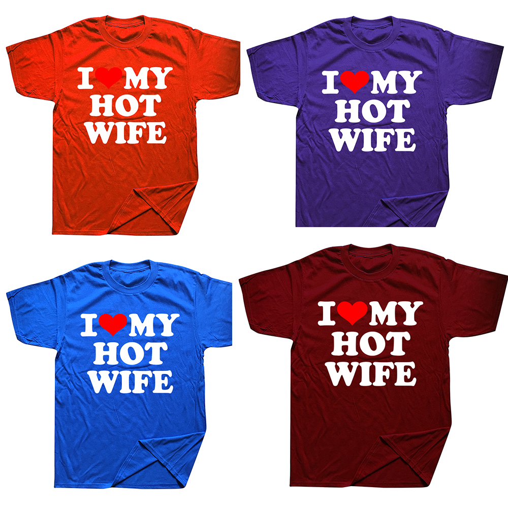 Title 3, Lustiges „I Love My Hot Wife“-T-Shirt aus Baumw...