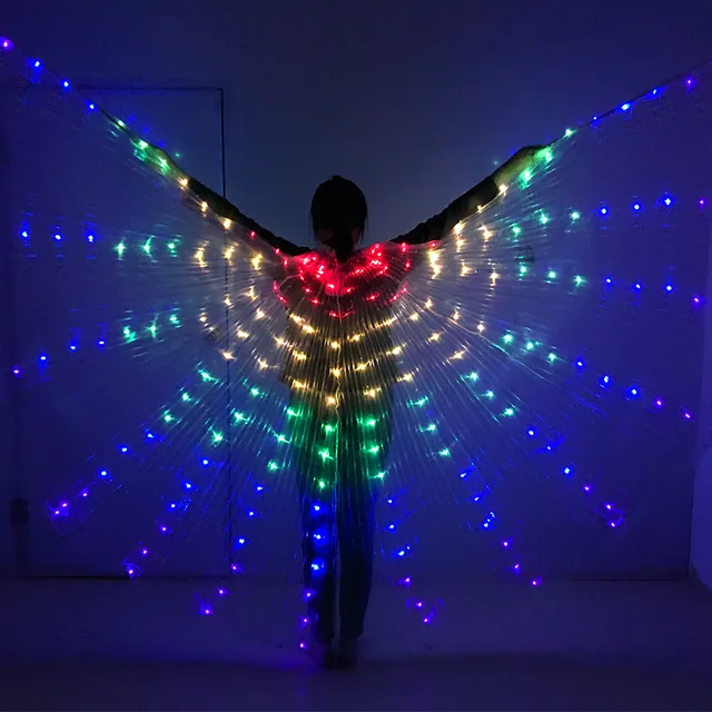 Capa de mariposa fluorescente con luz LED para bailar y bailar, sin  batería, accesorios de disfraz que brilla para el rendimiento, alas de  ángel, para