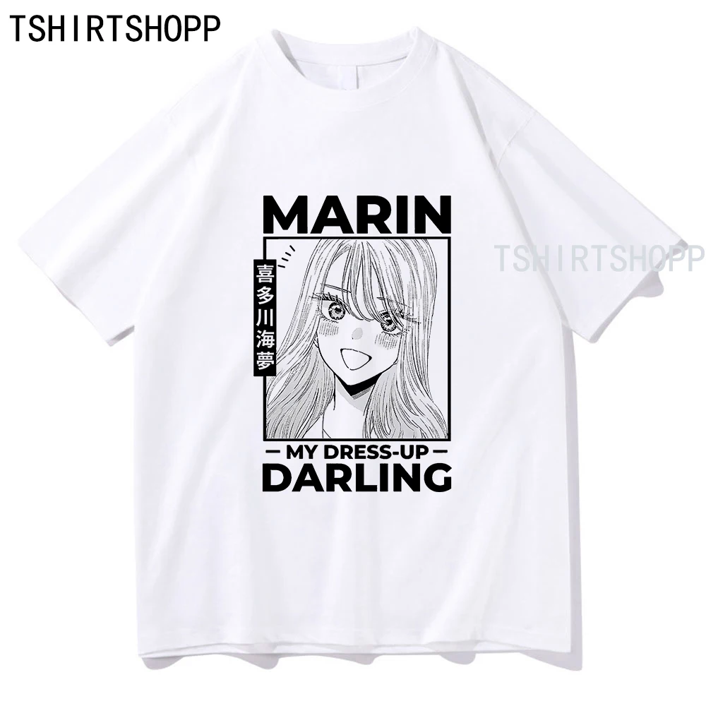 Marin Kitagawa T Shirt Men Harajuku Graphic Cotton Anime My Dress Up Darling T-Shirt Manga Sono Bisque Doll Wa Koi Wo Suru Tees