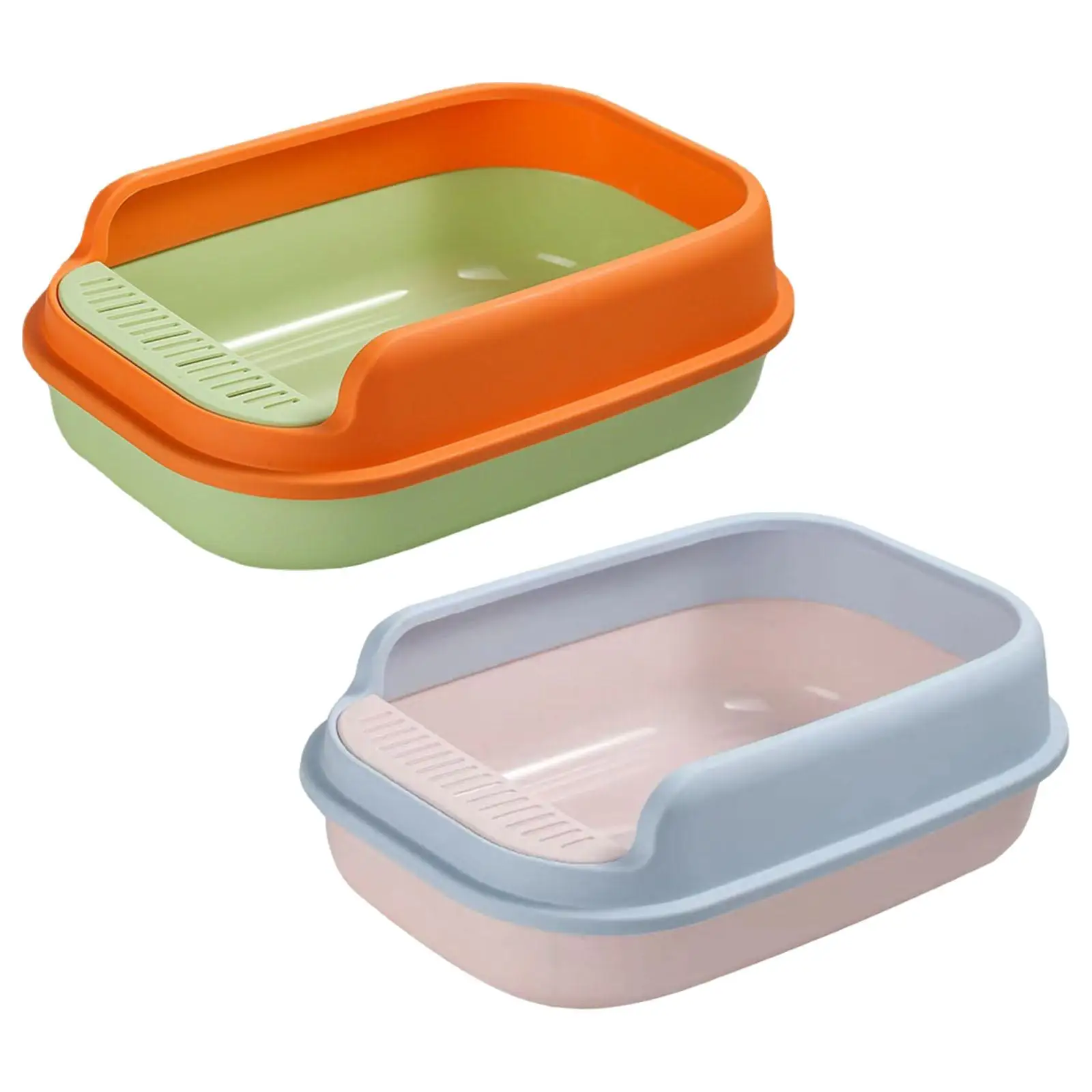 Cat Litter Box Toilet Large Space Portable Semi Enclosed Anti Splashing Detachable Tray Easy Clean for Travel Kitten Accessories
