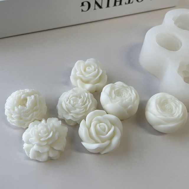 3 Packs Silicone Fondant Cake Molds 12-Cavity Flower Shapes Non