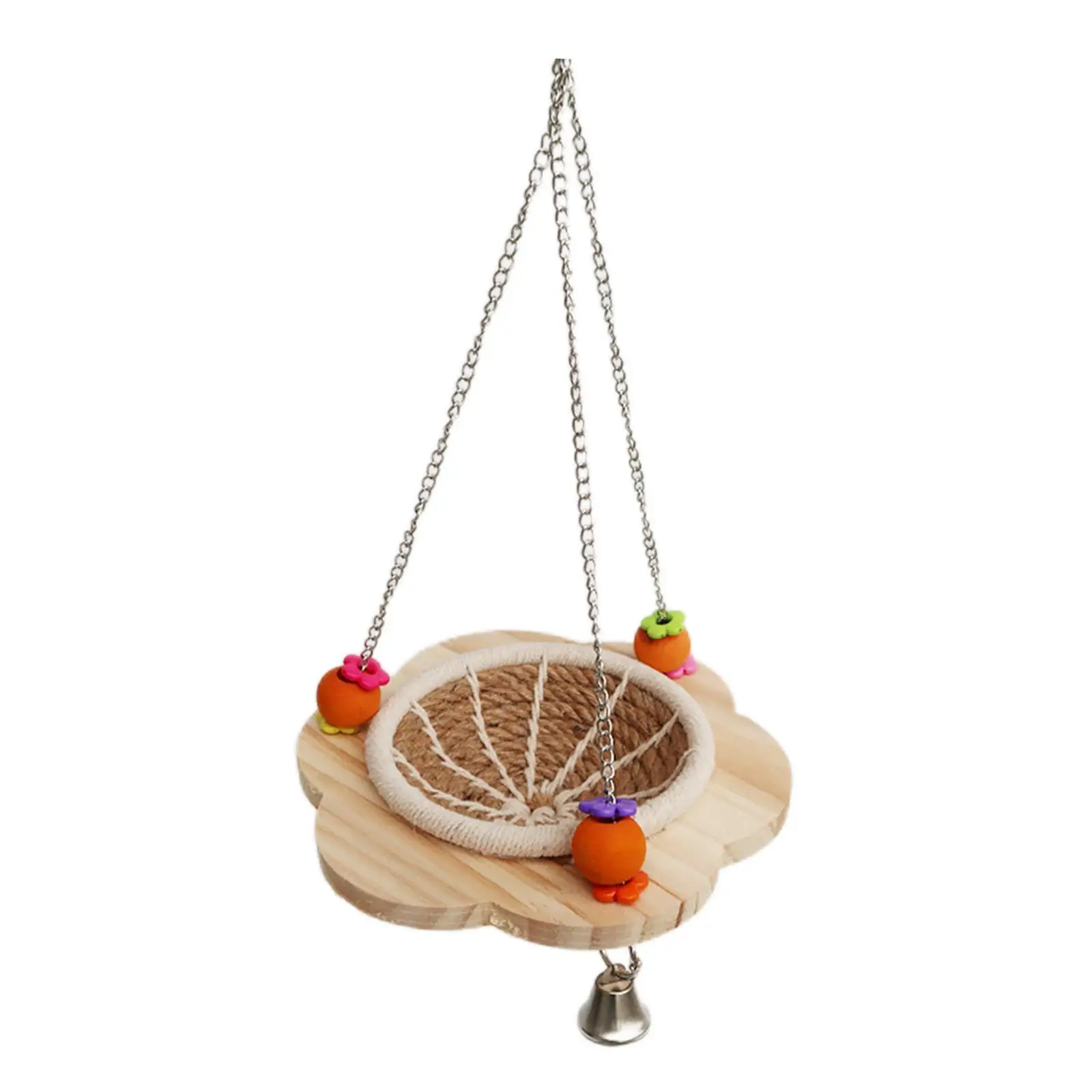 Bird Swing Toy Bird House Cockatiel Macaws Colorful Wooden Finches Parakeet Hanging Toys for Cockatiels Parrot Toy Bird Bell Toy