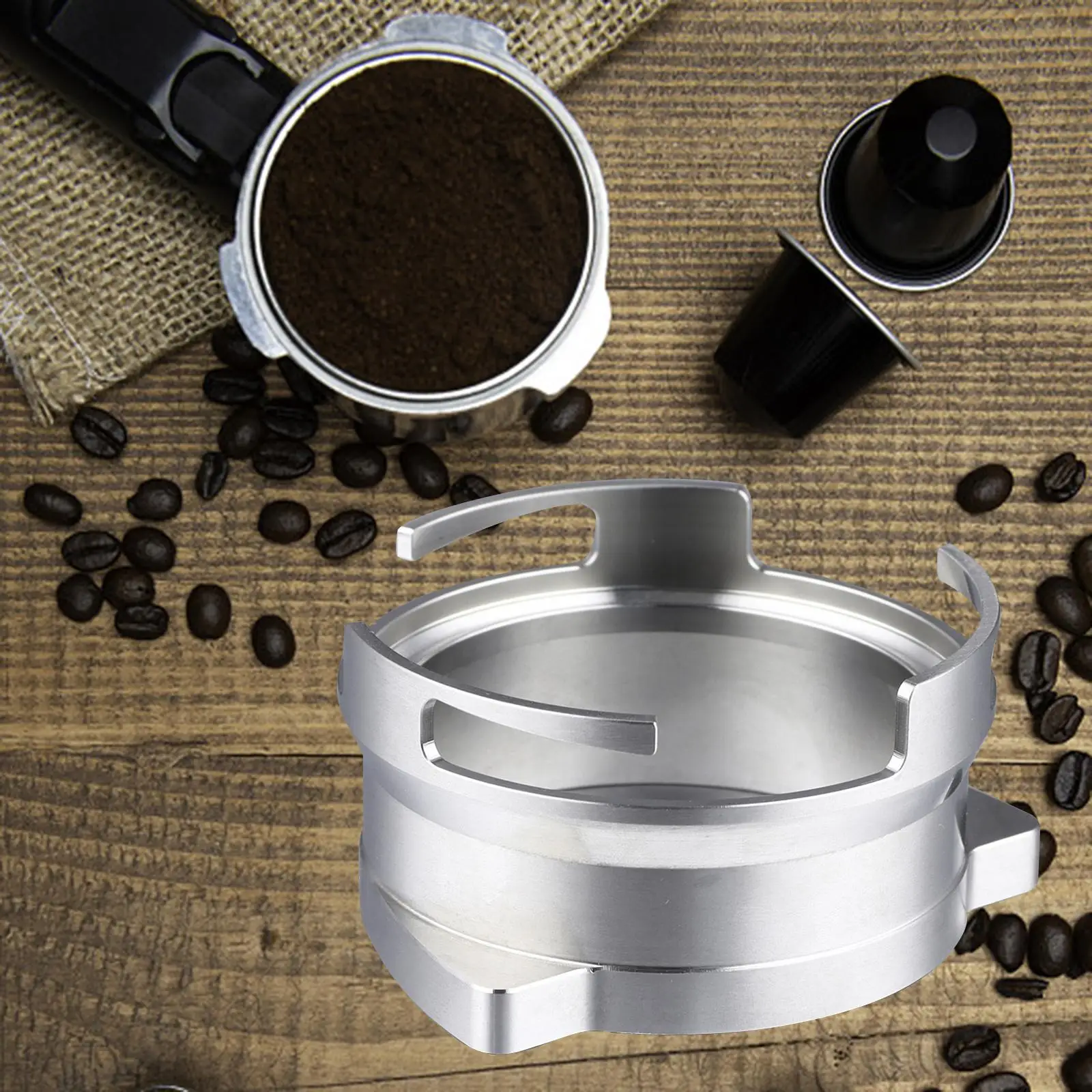 Coffee Dosing Funnel Stainless Steel for 54mm Portafilters Sturdy Fine Workmanship with Twisting Lock Replacement