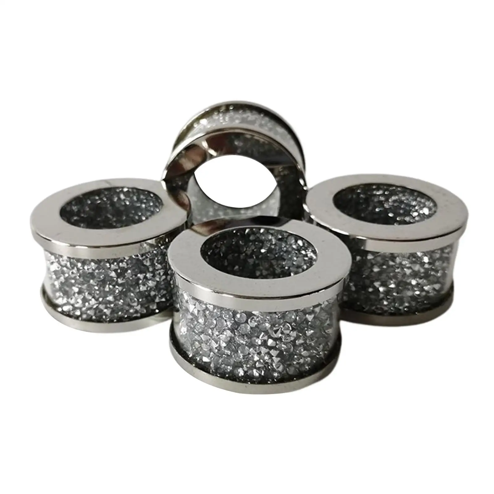 Silver Diamond Glass Napkin Holder Tablecloth Accessories Napkin Rings for Wedding Adornment