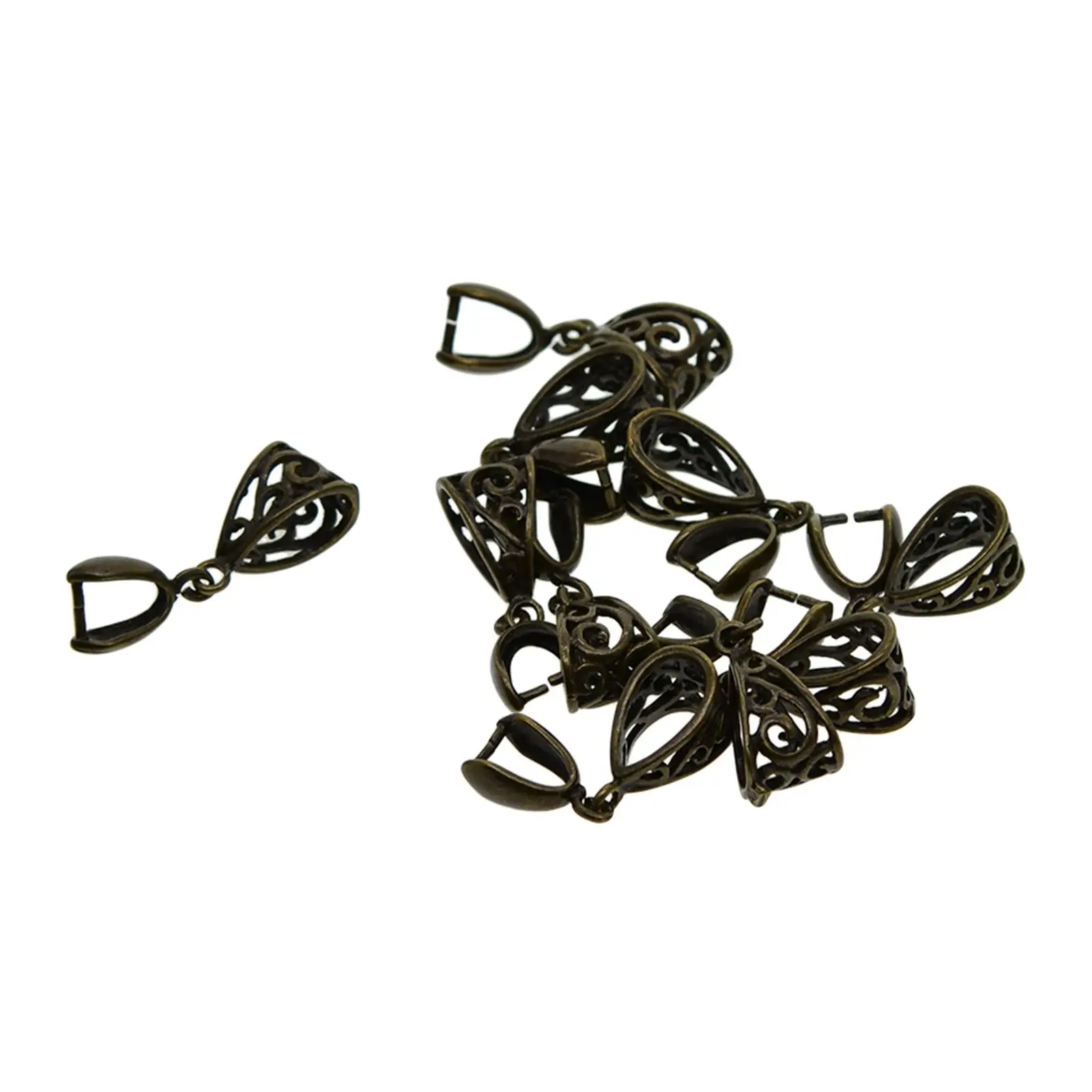 10x Bronze Pinch Bails Beads Hanger  Clasps for Jewelry Making Buckles Charms Holder Necklace Bracelet Supplies