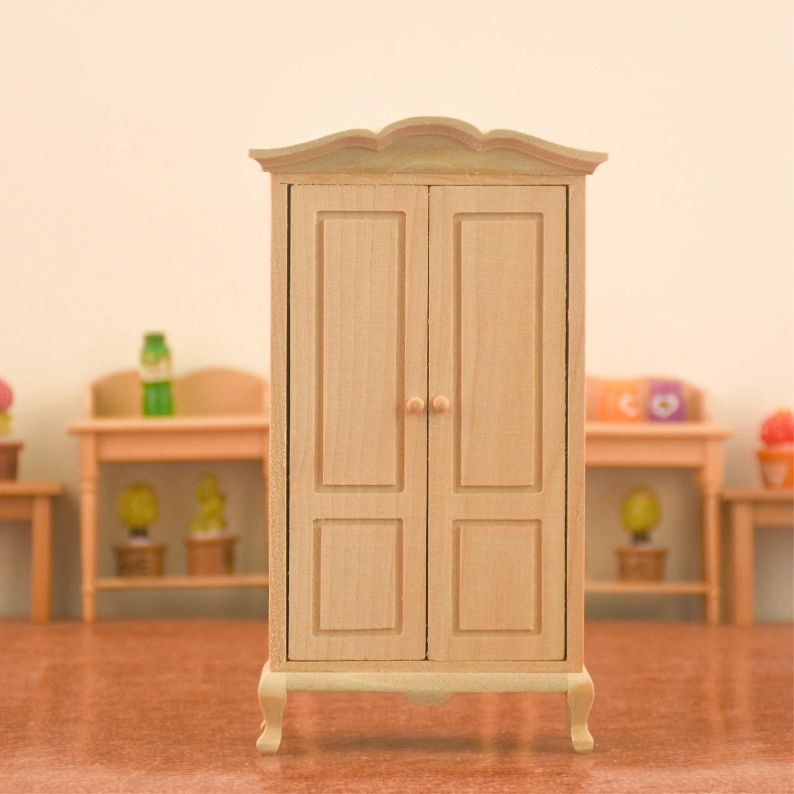 1:12 Handcrafted 2 Doors Wardrobe Living  Scene Toy Ornaments