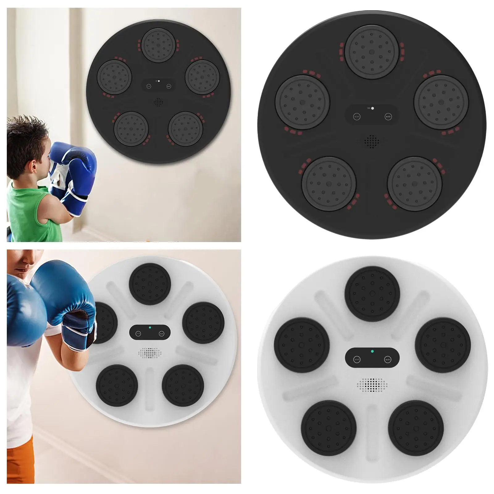 Smart Electronic Wall Target Wall Mounted Music Boxing Machine LED Lighted for Trainer Fighting Game Striking Skills Sports