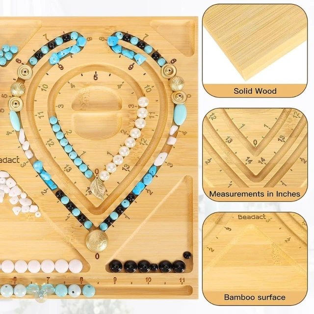 Beading Board for Jewelry Making Beautiful Bead Tray for Jewelry Making  Bamboo Beading Board Bead Measuring Board Tray - AliExpress
