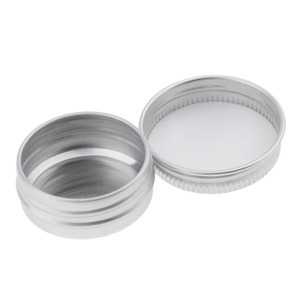 10Pcs 15 ml Silver Small Aluminum Round Lip Balm Tin Storage Jars Screw Lids for Lip Balm, Cosmetic, 