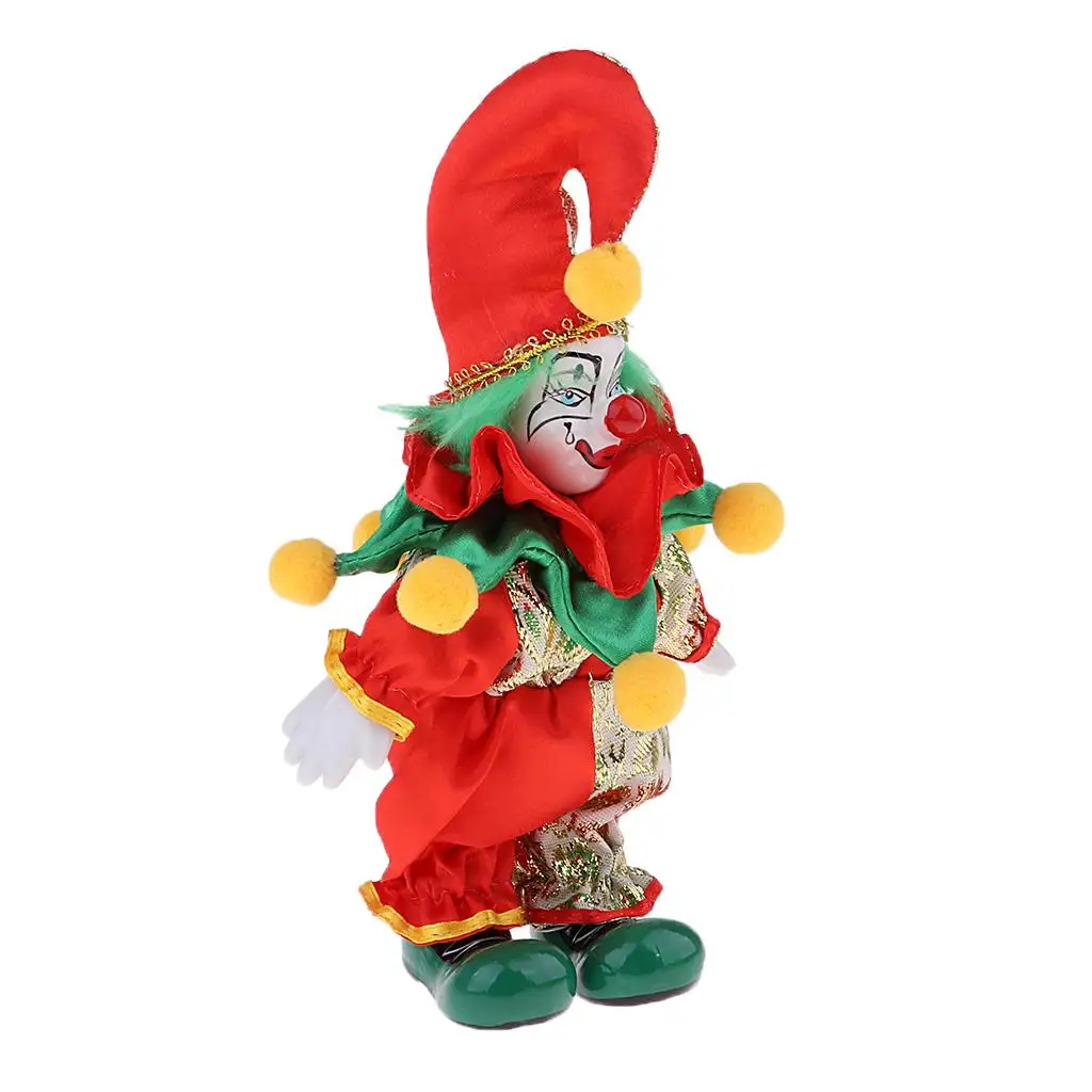 6inch Funny Clown Man Doll Wearing Colorful Costume Suit Halloween Ornament #2