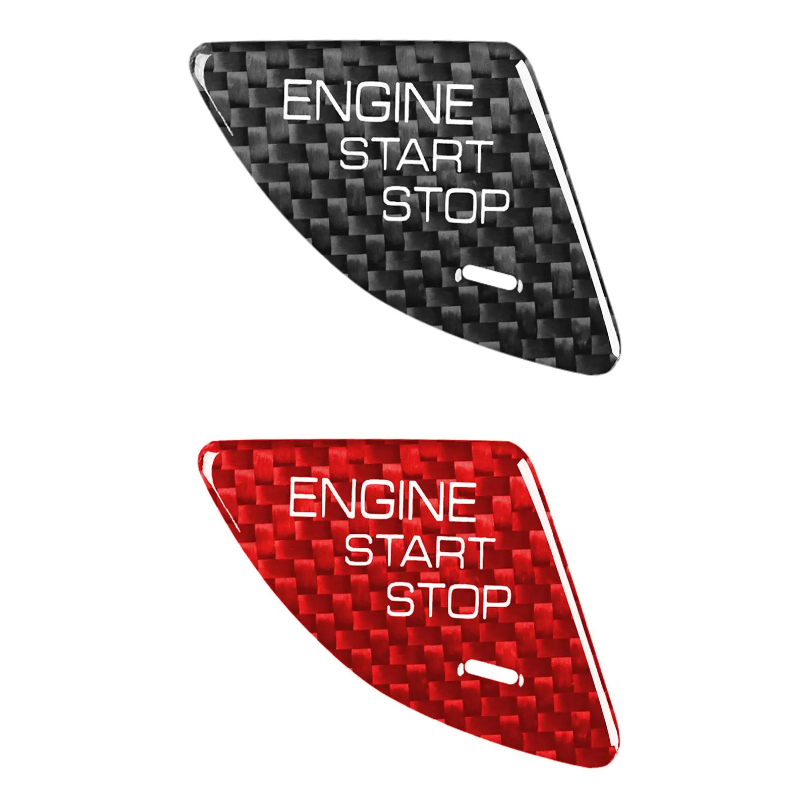 Carbon Fiber Style Engine Ignition Button Cover Sticker Adhesive Fashion Trim Car