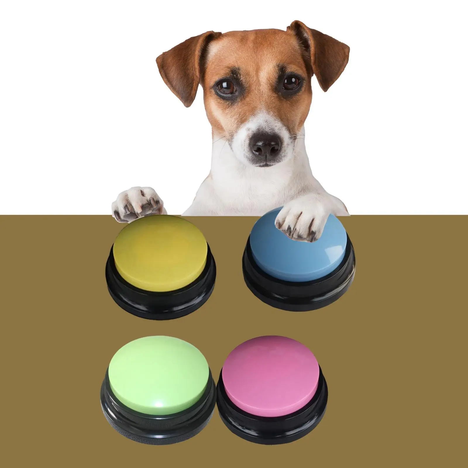 4x Recordable Dog Interactive Training Educational Toys Squeaks Voice Recording Button for Dogs Cats Kids