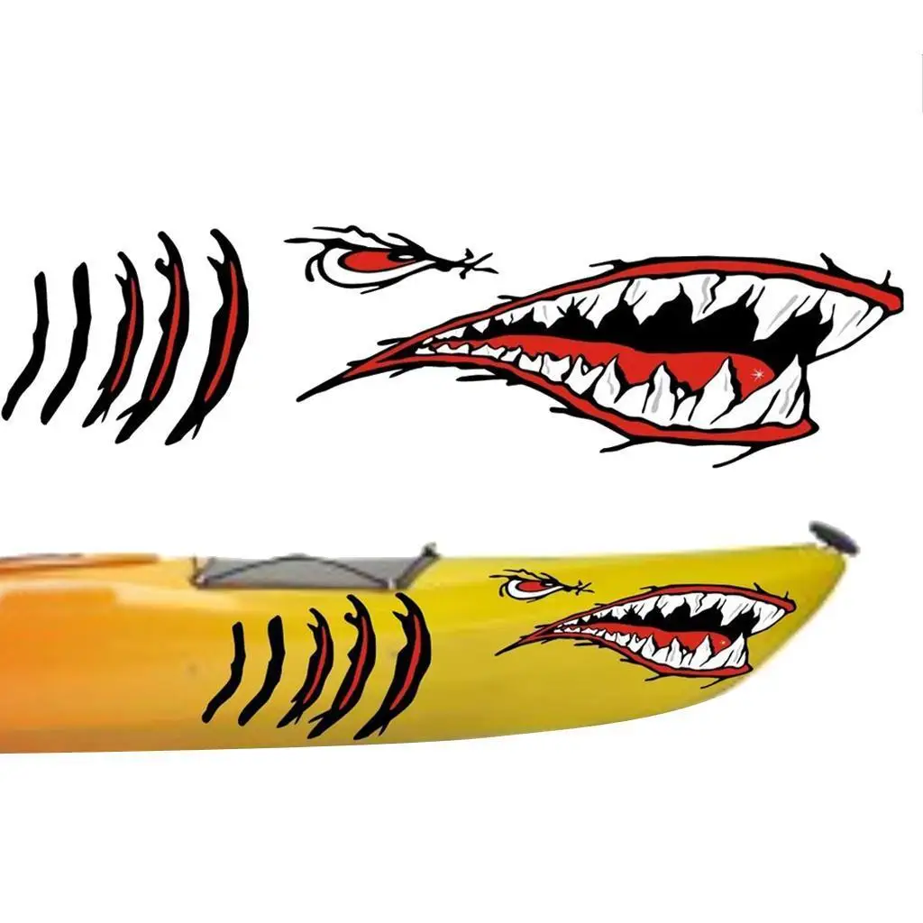 2 Pieces  Boat Decals Fishing Graphic Sticker (M2178, 14.8 x 5.5 inch)