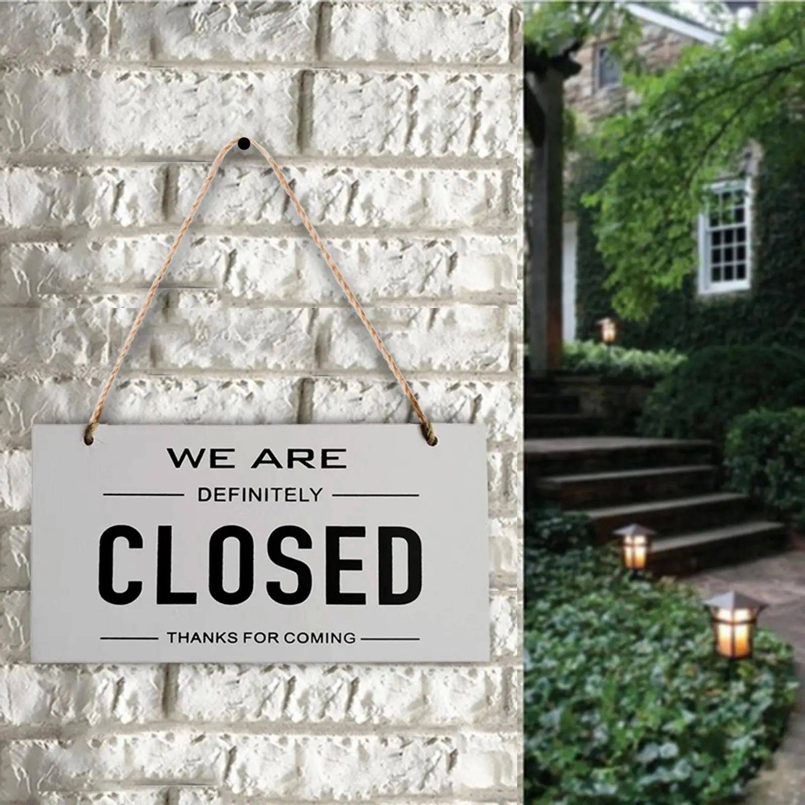 Open Closed Sign Hanging Double Sided Sign for Rustic Home Decor Wall Door Sign