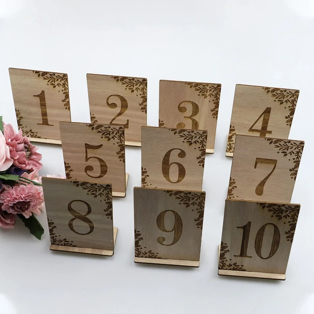 1-10 4'' Wooden Numbers - Free Standing Wedding Table Numbers -  Cafe or Restaurant Table Numbers - Rustic Wedding Table Decor : Handmade  Products