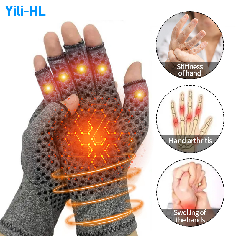 Best of Arthritis Gloves For Men Women Hand Brace Wrist Support Band Joint Pain Therapy Half Finger Anti Slip Compression Gloves 1 Pair Reviews & Tips