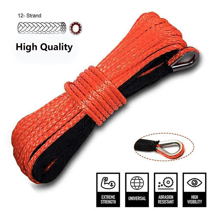 Synthetisches Windens eil kabel mit 12 Strängen für LKW-Boote atv utv: 9300lbs Schleppseile 7 mmx15m – Detail 5
