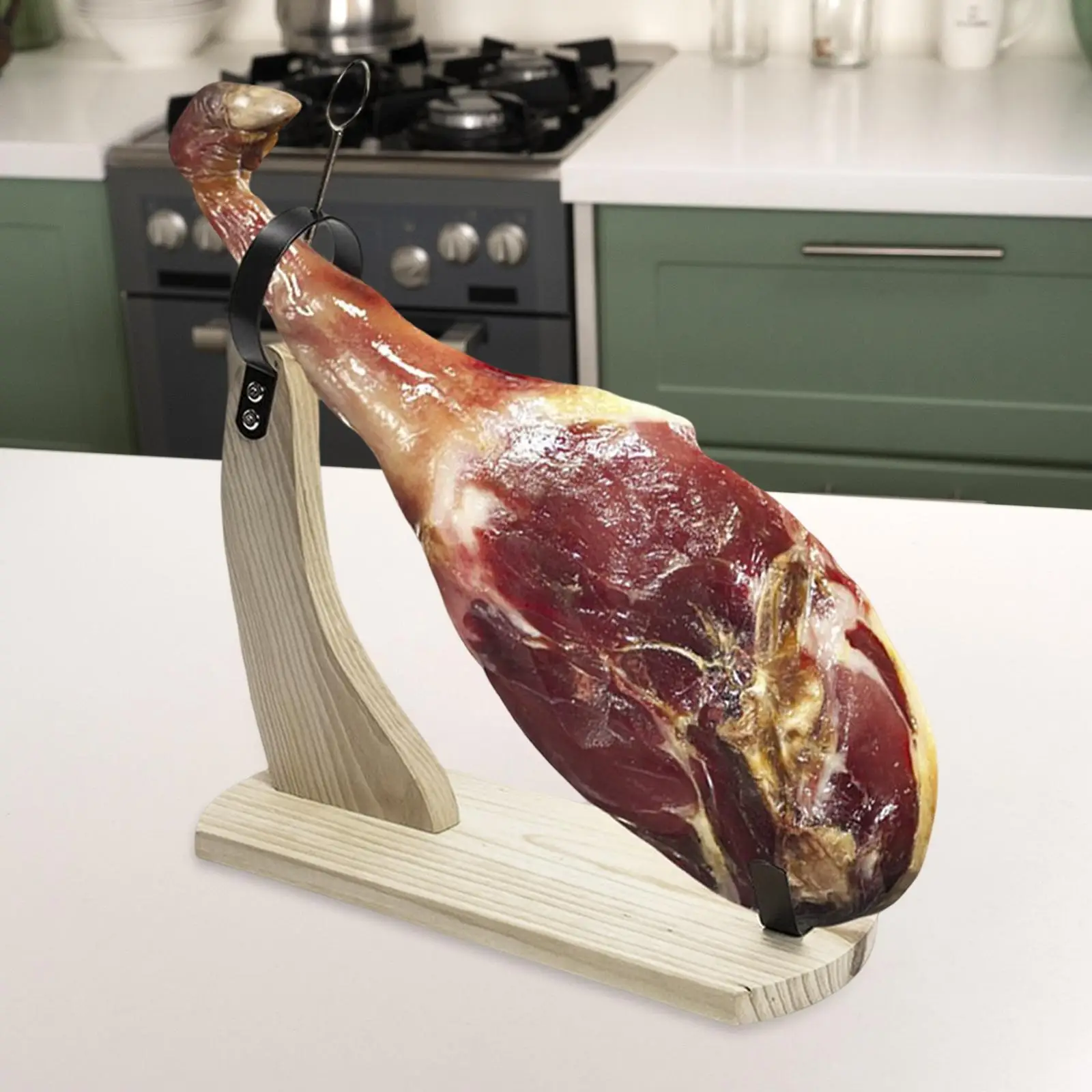Wooden Ham Stand Rack with Non Slip Pads Ham Cutter Rack for Home Slicing Acacia
