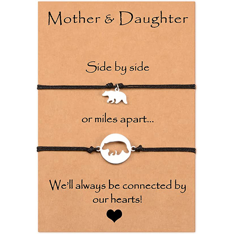 Geschenk-Armband für den Schulanfang, Kindergarten-Armband, Mama und ich, Mutter, Tochter, Wunsch-Armbänder-Set, Schmuck für den ersten Schultag – Detail 9