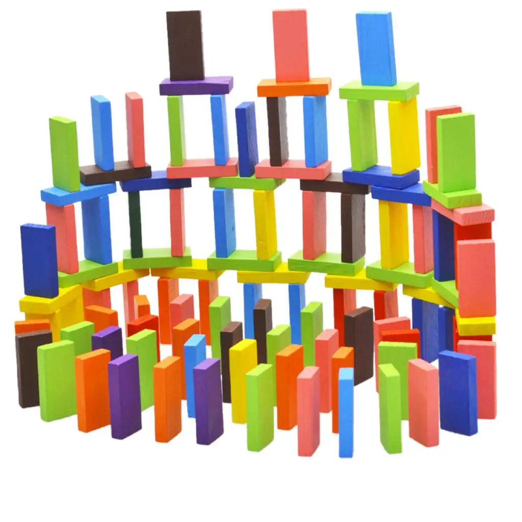 120x  Wooden  Blocks Set Kids Educational Toy Building Tile Game