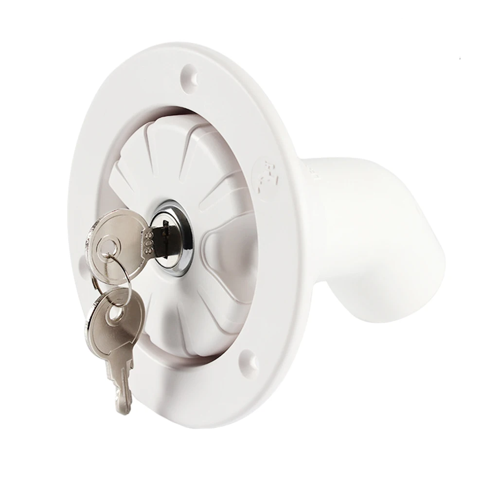 White  Gravity Water Inlet Hatch Lock Locking W/two keys 