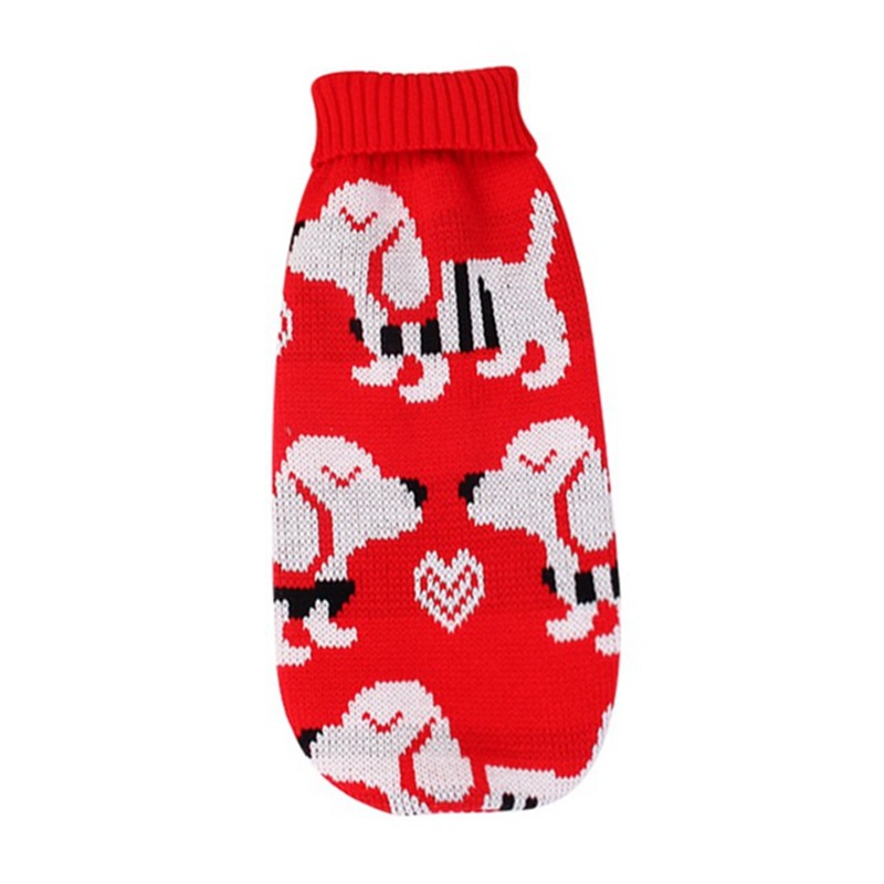 Christmas Reindeer Maple Snowflake Pet Clothes Turtleneck Knit Sweater Puppy Dog Clothes Dog Clothes for Small Dogs