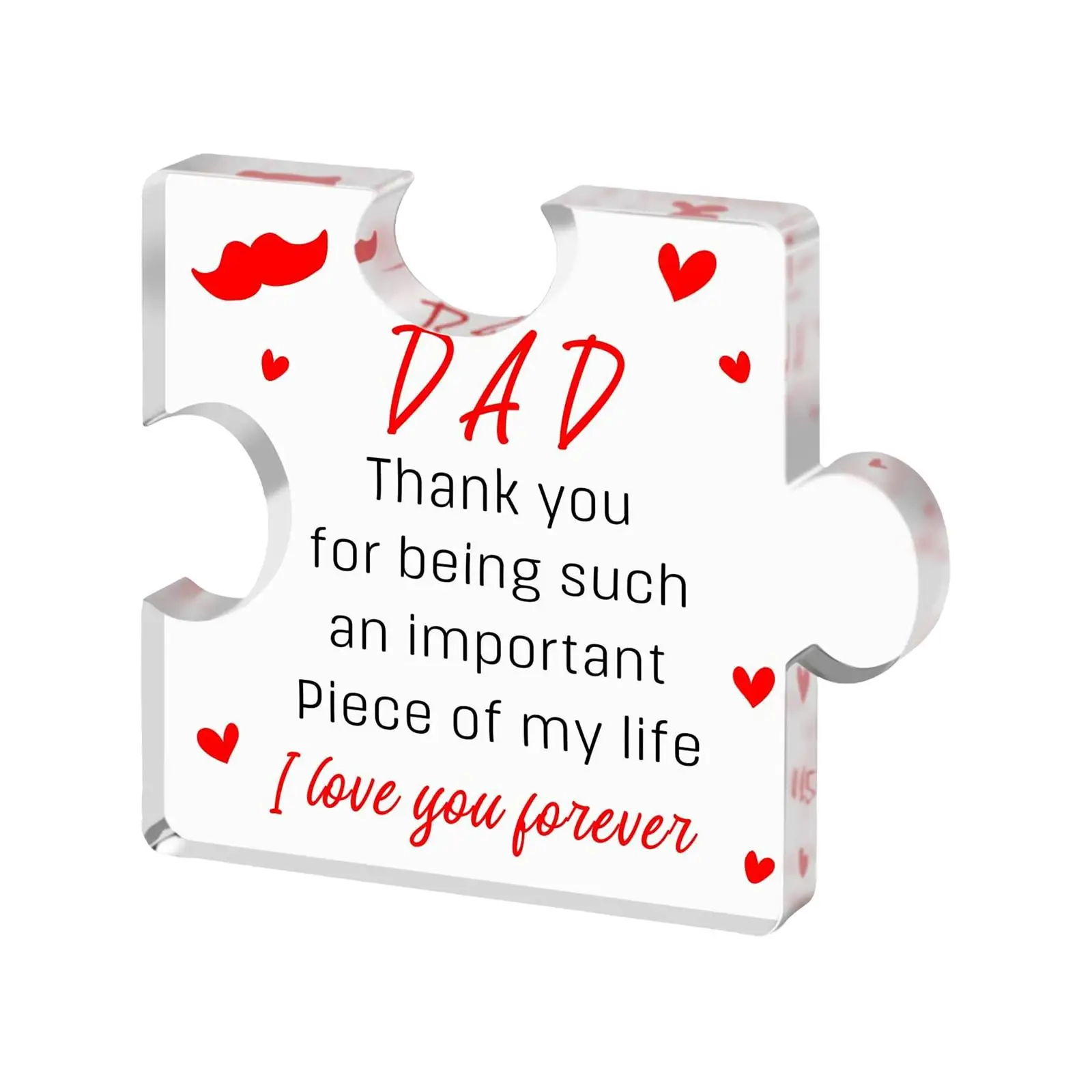 Fathers Day Present Desk Decorations Cool Dad Presents Heartwarming Acrylic Block Puzzle Birthday Gifts for Papa from Sons