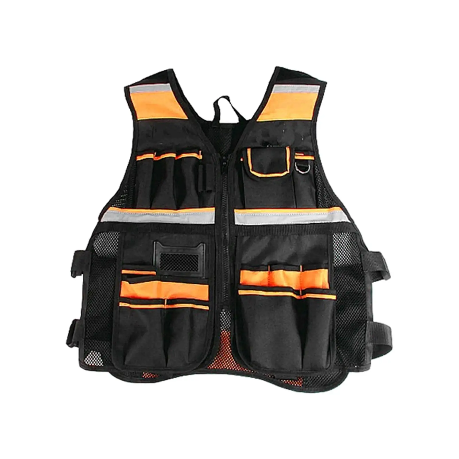 Tool Vest Reflective Electrician Carpenters Multi Pockets for Industrial Construction Site Work Gardening Household Outdoor Work