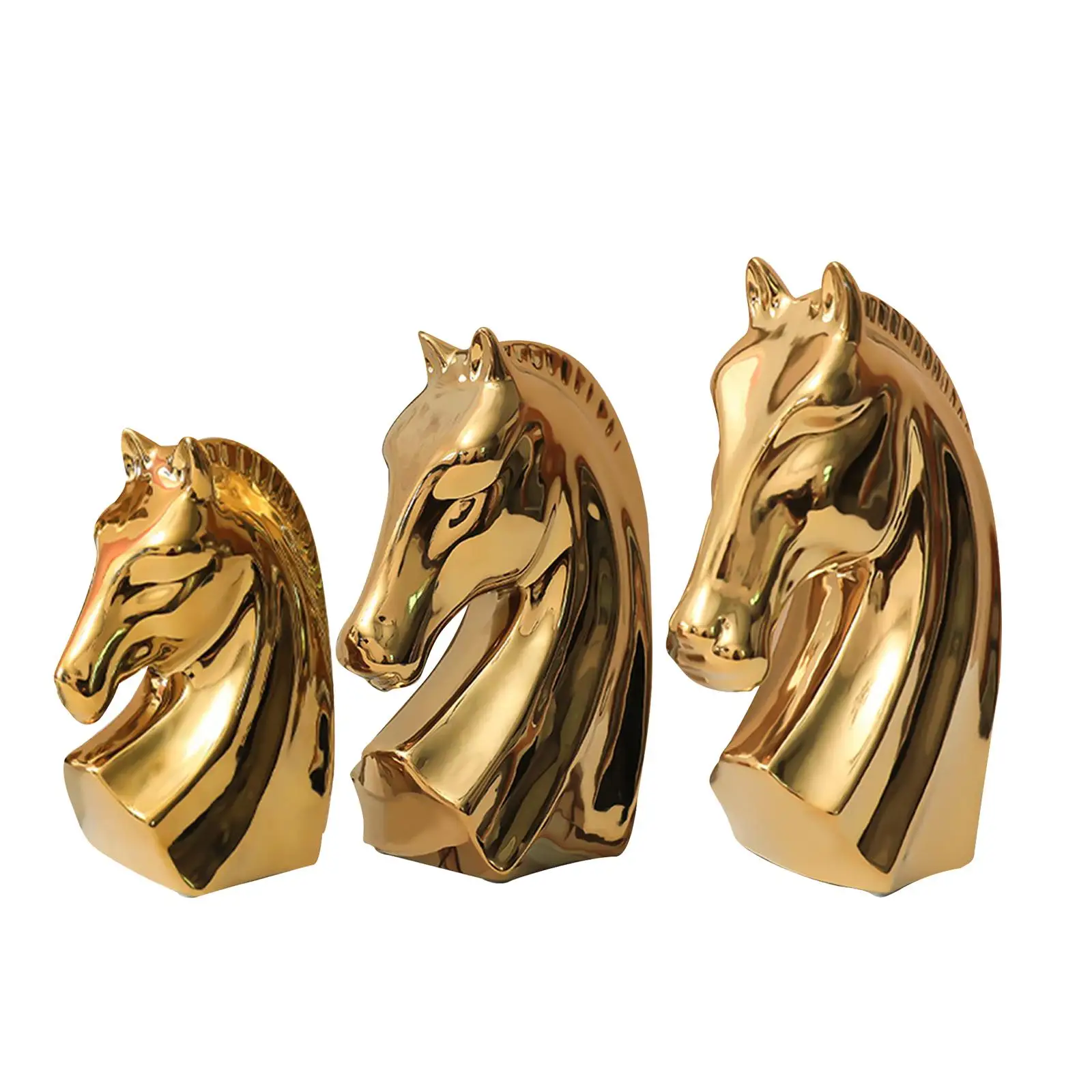 Ceramic Horse Statue Animal Statue Figurine Crafts for Home Office Bedroom Decoration Ornament
