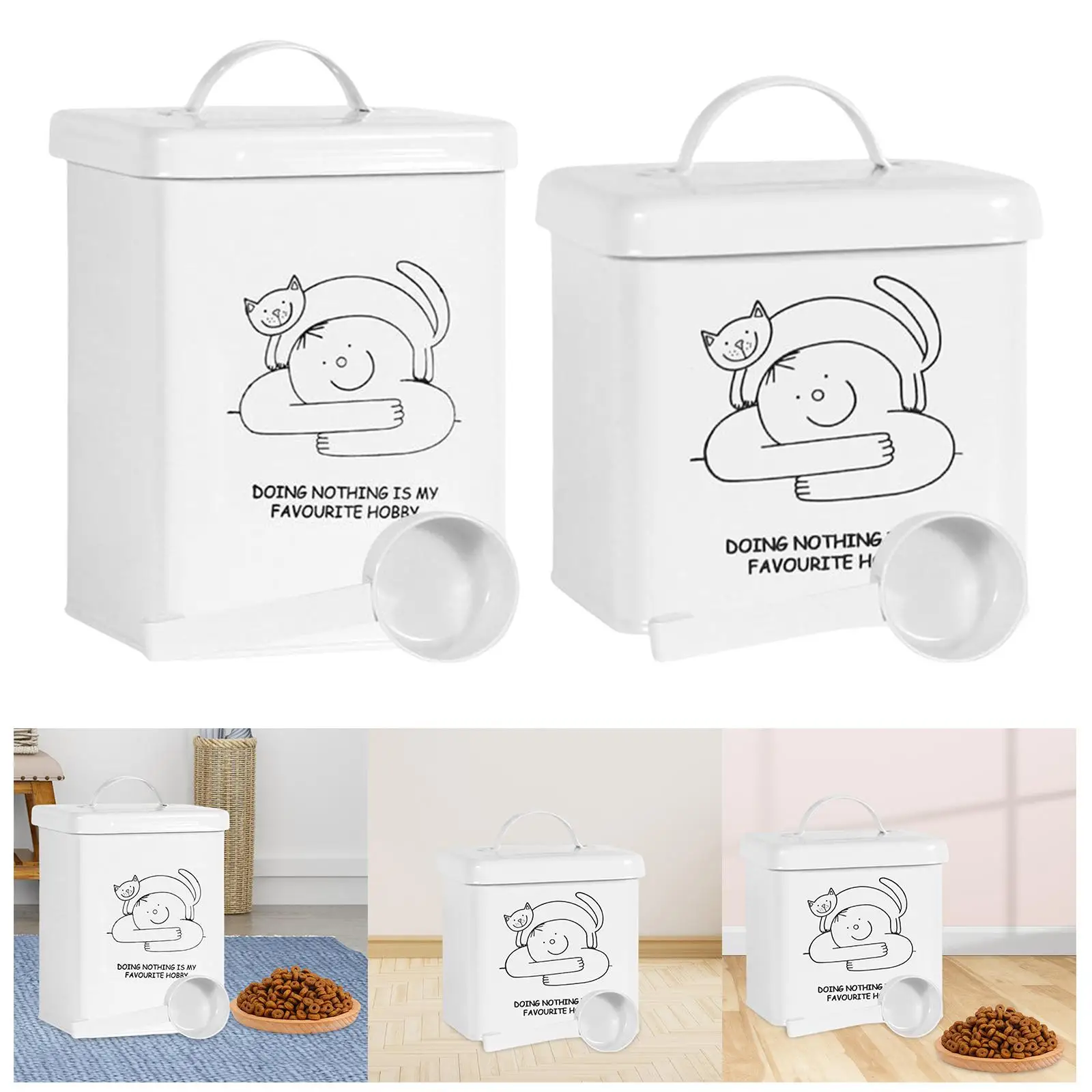 Airtight Dog Cat Food Storage Container Cat Food Storage Cat Food Can Covers Cute Pet Food Storage Containers for Camping