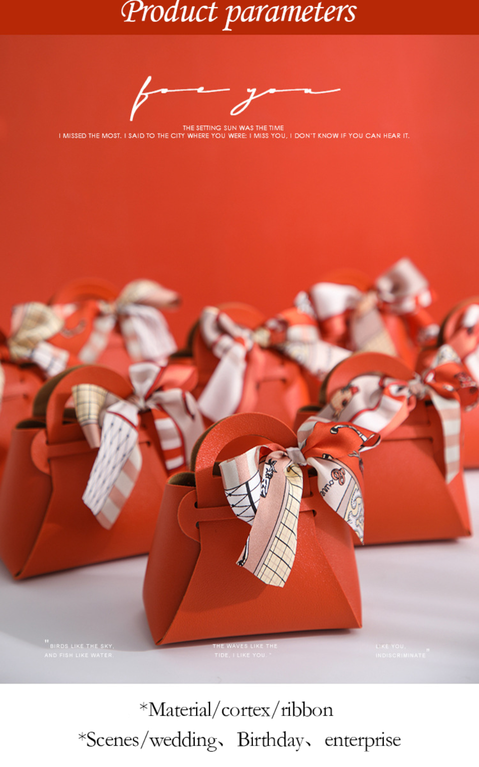 3PCS Leather Favour Bags with Scarf – Wedding Party Decoration, Baby Shower, Ramadan, E... - SKU LFB02117 - UGI Packaging