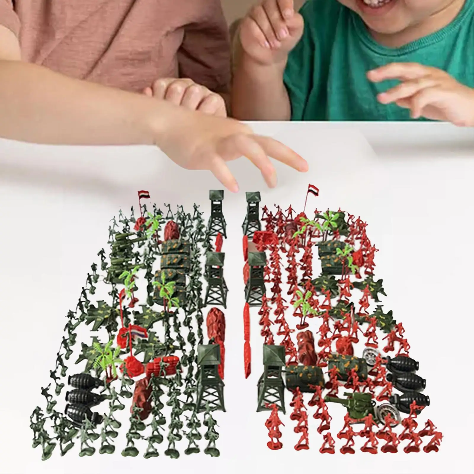 300 Pieces Miniature Soldier Tank Set Decorative 4cm Gifts Multipurpose Collection Toy for Role Playing Layout Props Adults Kids