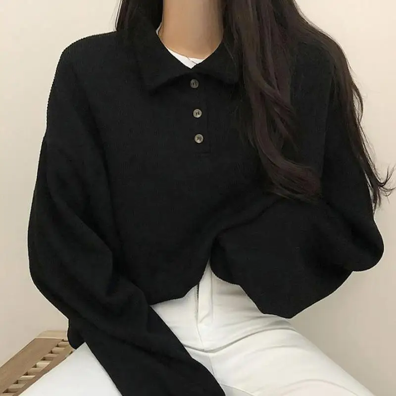 Sweatshirts femininas sólido plus-veludo estilo preppy moda