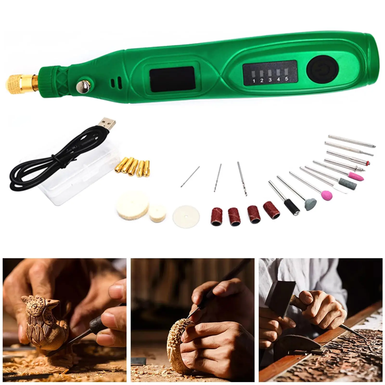 Mini Electric Engraving Pen Drill Pen Wireless Etcher Machines Jewellery Etching for Carving Cutting and Polishing Engraver Tool