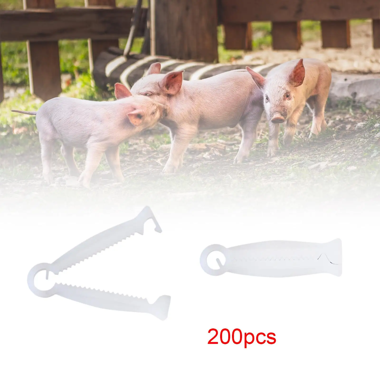 200Pcs Disposable Whelping Kits Multipurpose Portable Practical Pig Umbilical Cord Clip for sheep Sheep Cow Farming Pigs